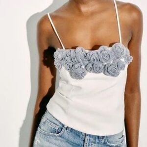 💋 Zara Rhinestone Camisole S..NEW